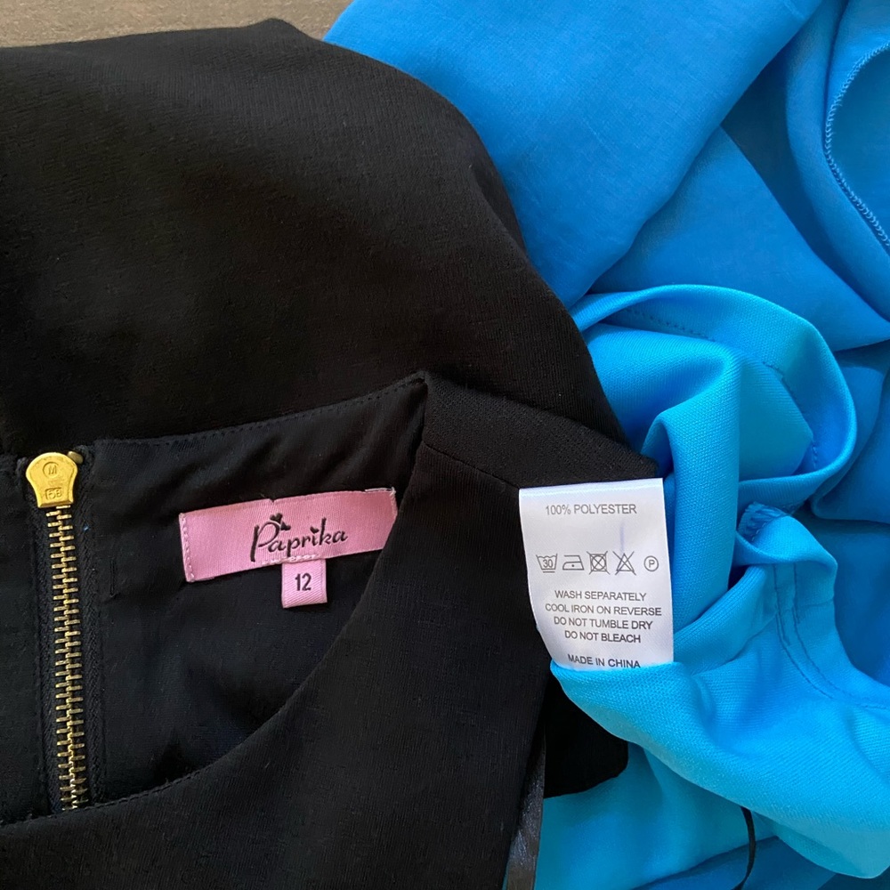 {Paprika} Dress ASOS Size 8 High Low Black Blue - Picture 7 of 7